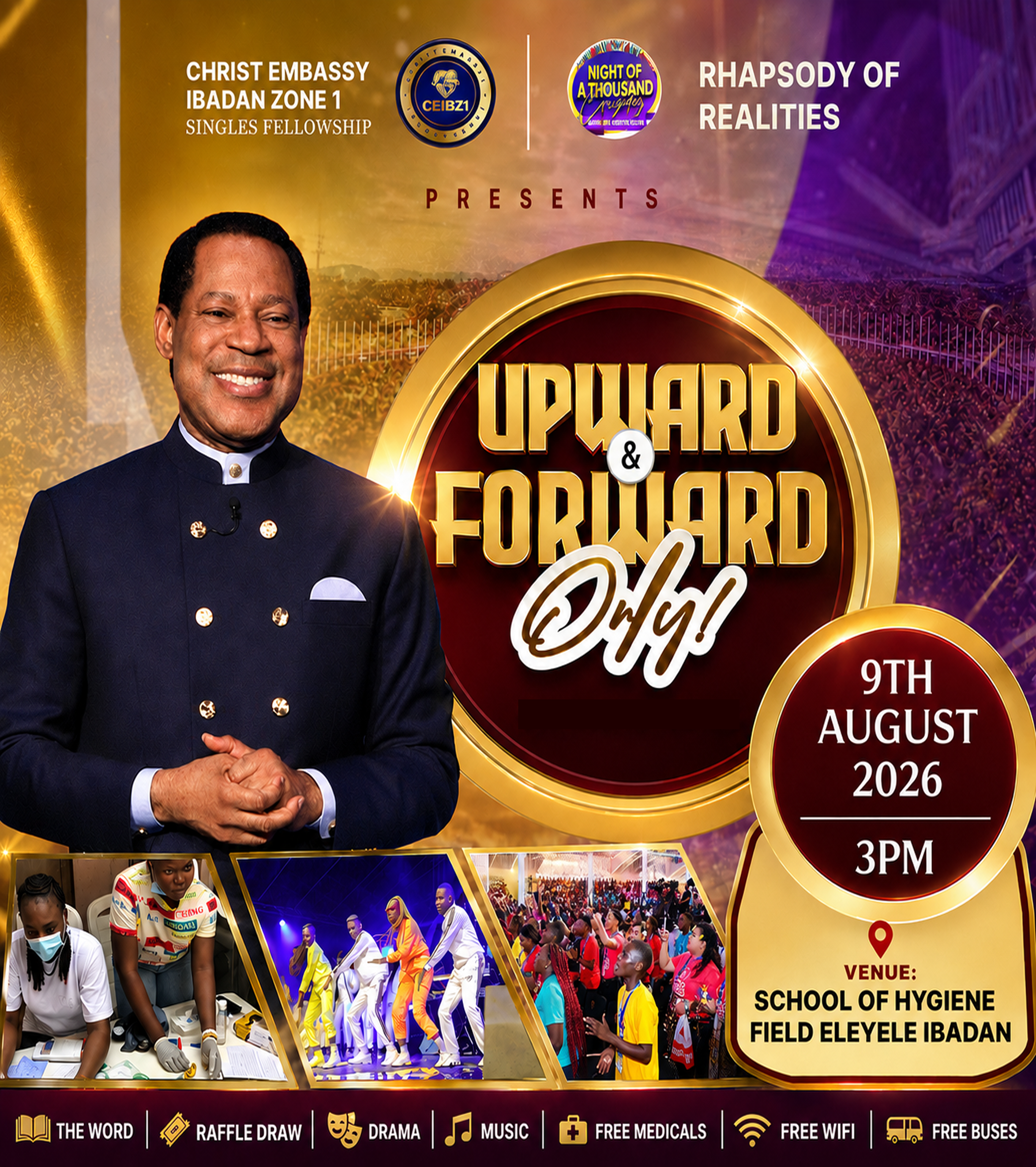 Upward and Forward Only event banner